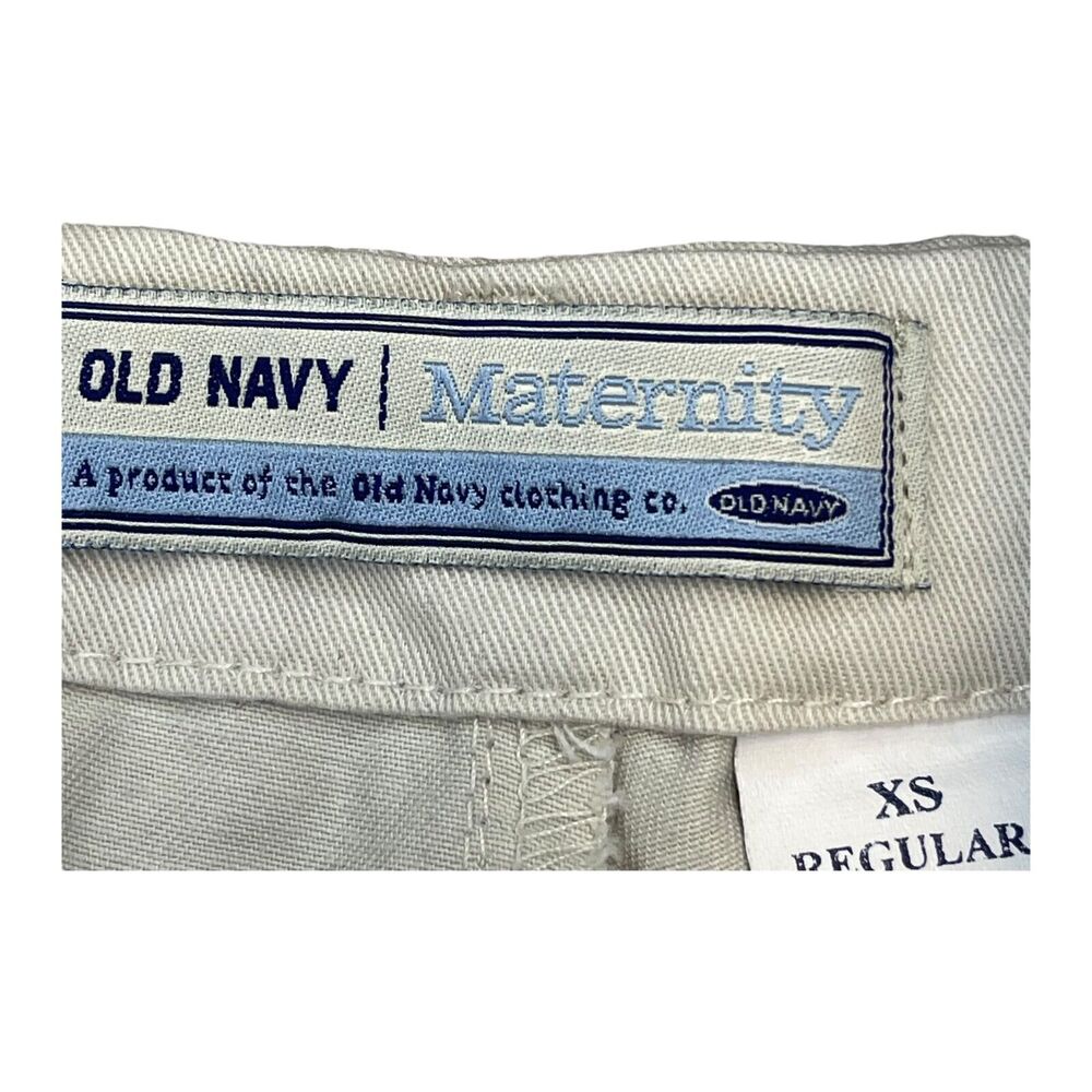 Old Navy Maternity Dress Pant Women's XS Ivory Cotton Low-Rise Flare Leg Formal - Picture 9 of 9